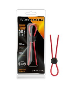Stay Hard Silicone Loop Lasso/Bolo Cockring Red