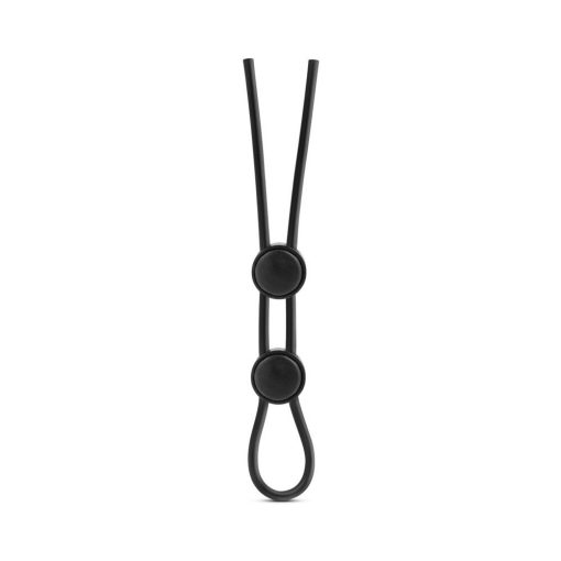 Stay Hard Silicone Double Loop Lasso/Bolo Cockring Black - Image 2
