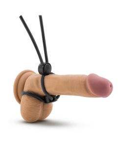 Stay Hard Silicone Double Loop Lasso/Bolo Cockring Black
