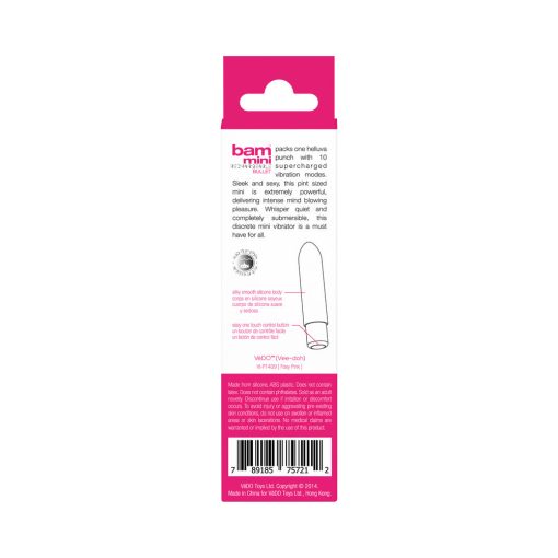 Vedo Bam Mini Rechargeable Bullet Vibe - Foxy Pink - Image 7