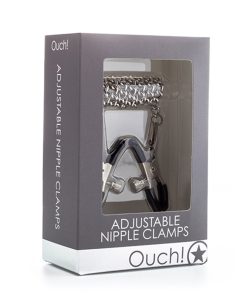 Ouch! Adjustable Metal Nipple Clamps With Chain Silver