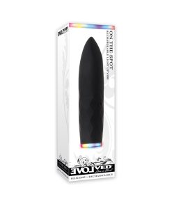 Evolved On The Spot Light-Up Rechargeable Silicone Bullet Vibrator Black