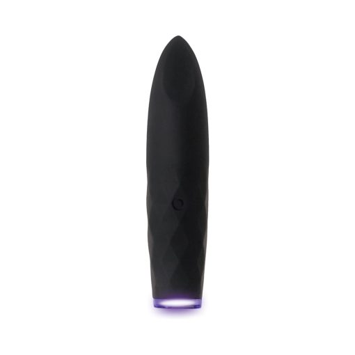 Evolved On The Spot Light-Up Rechargeable Silicone Bullet Vibrator Black - Image 3