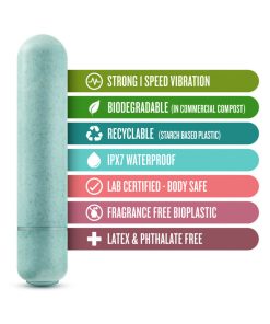 Gaia Eco Bullet Single-Speed Vibrator Aqua