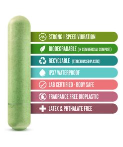 Gaia Eco Bullet Single-Speed Vibrator Green