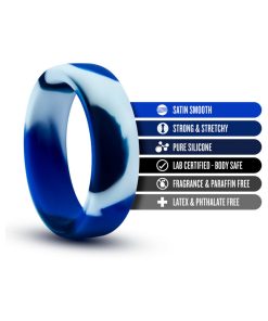 Performance Silicone Camo Cock Ring Blue Camouflage