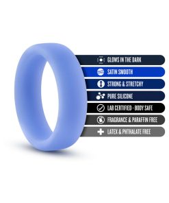 Performance Silicone Glo Cock Ring Blue Glow