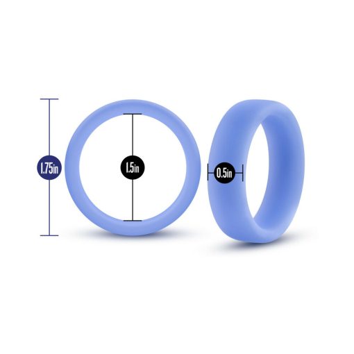 Performance Silicone Glo Cock Ring Blue Glow - Image 6