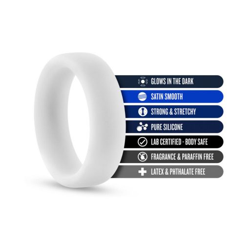 Performance Silicone Glo Cock Ring White Glow - Image 5