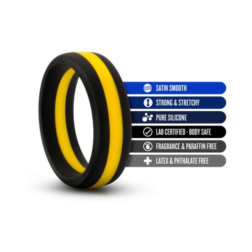 Performance Silicone Go Pro Cock Ring Black/Gold/Black - Image 4