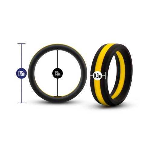 Performance Silicone Go Pro Cock Ring Black/Gold/Black - Image 5