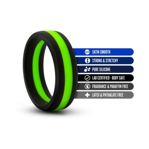 Performance Silicone Go Pro Cock Ring Black/Green/Black - Image 4