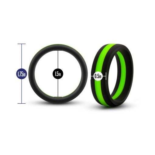 Performance Silicone Go Pro Cock Ring Black/Green/Black - Image 5