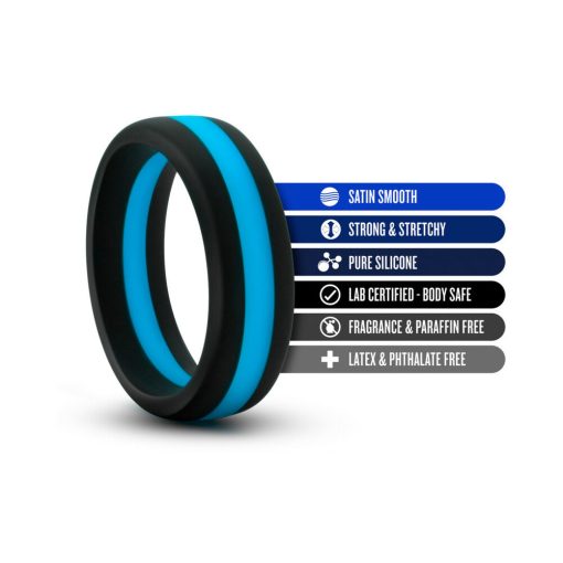 Performance Silicone Go Pro Cock Ring Black/Indigo/Black - Image 4