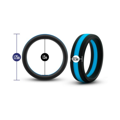 Performance Silicone Go Pro Cock Ring Black/Indigo/Black - Image 5