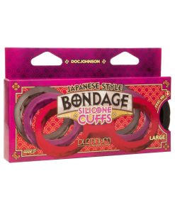 Japanese Bondage Silicone Cuffs Large Black