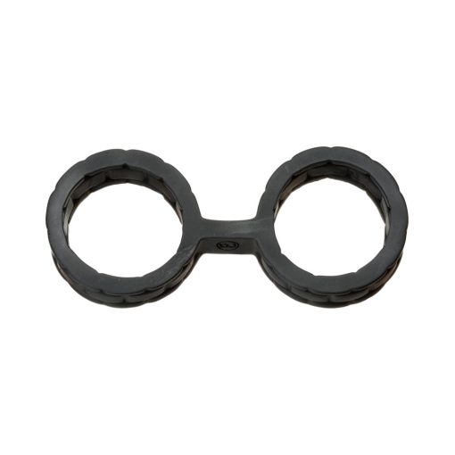 Japanese Bondage Silicone Cuffs Large Black - Image 2