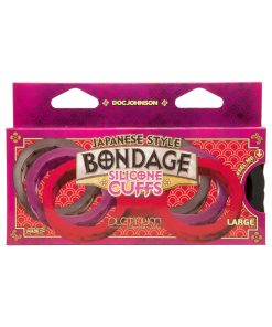 Japanese Bondage Silicone Cuffs Large Black