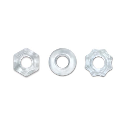 Renegade Chubbies Cock Rings 3-Pack Clear - Image 2