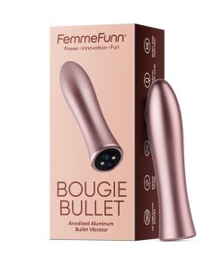 Femmefunn Bougie Bullet Rechargeable Aluminum Vibrator Rose Gold