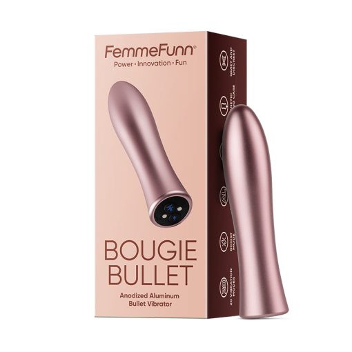 Femmefunn Bougie Bullet Rechargeable Aluminum Vibrator Rose Gold
