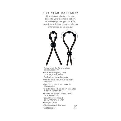 Zero Tolerance Ultimate Silicone Lasso Adjustable Cockring Black - Image 7