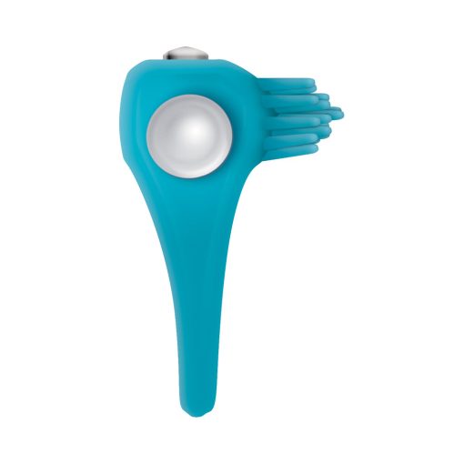 Zero Tolerance Teal Tickler Single-Speed Vibrating Silicone Cockring Teal - Image 5