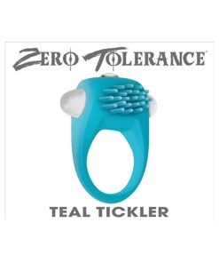 Zero Tolerance Teal Tickler Single-Speed Vibrating Silicone Cockring Teal