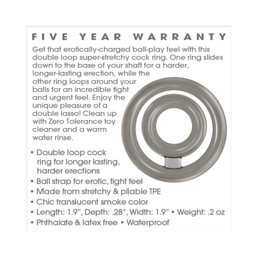 Zero Tolerance Bullseye Dual Ring Cockring Smoke - Image 5