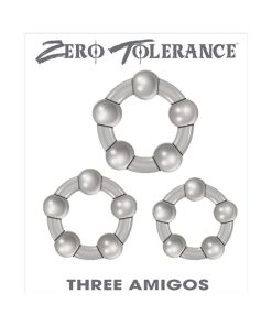Zero Tolerance Three Amigos 3-Piece Cockring Set Clear