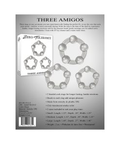 Zero Tolerance Three Amigos 3-Piece Cockring Set Clear