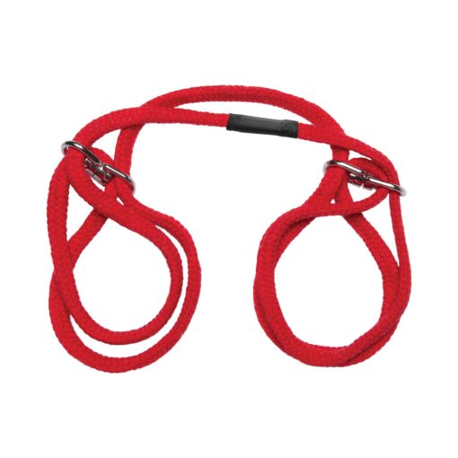 Japanese Style Bondage - 100% Cotton Wrist Or Ankle Cotton Cuffs Red - Image 2
