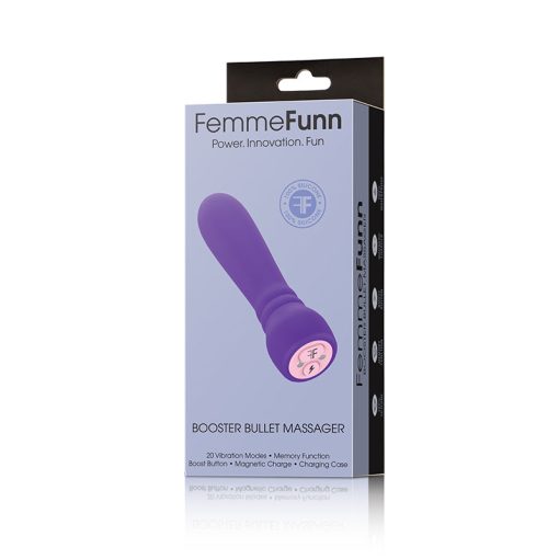 Femmefunn Booster Bullet Massager Rechargeable Silicone Vibrator Dark Purple