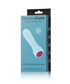 Femmefunn Booster Bullet Massager Rechargeable Silicone Vibrator Light Blue