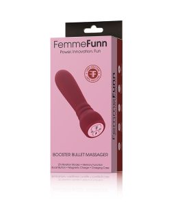 Femmefunn Booster Bullet Massager Rechargeable Silicone Vibrator Maroon
