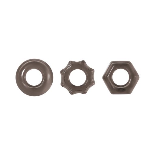 Zero Tolerance Triple Thick 3-Piece Cockring Set Smoke - Image 2