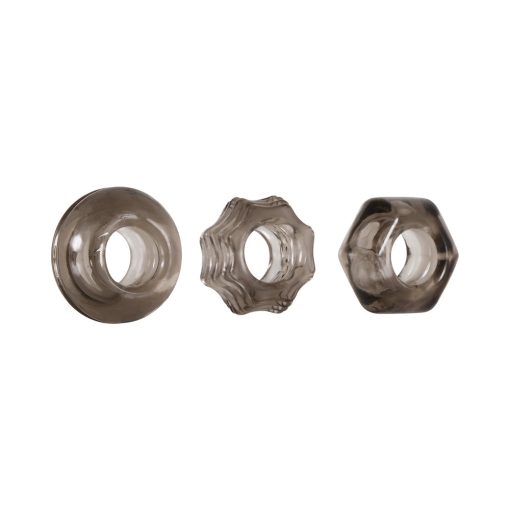 Zero Tolerance Triple Thick 3-Piece Cockring Set Smoke - Image 3