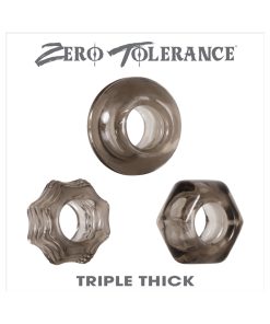 Zero Tolerance Triple Thick 3-Piece Cockring Set Smoke
