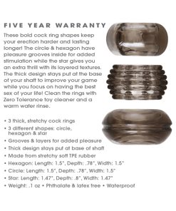 Zero Tolerance Triple Thick 3-Piece Cockring Set Smoke