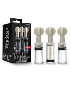 Temptasia Clit And Nipple Twist Suckers 3-Piece Set Clear