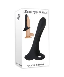 Zero Tolerance Cock Armor Rechargeable Vibrating Silicone Cock Sheath Black
