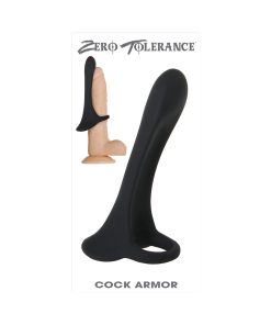 Zero Tolerance Cock Armor Rechargeable Vibrating Silicone Cock Sheath Black