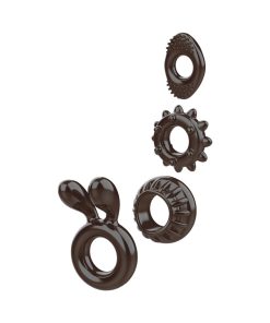 Zero Tolerance Ring My Bell 4-Piece Cockring Set Black