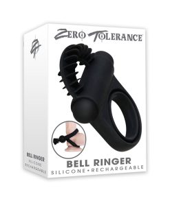 Zero Tolerance Bell Ringer Rechargeable Vibrating Flicking Silicone Cockring Black