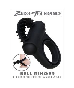 Zero Tolerance Bell Ringer Rechargeable Vibrating Flicking Silicone Cockring Black