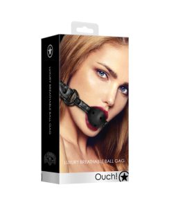 Ouch! Luxury Adjustable Breathable Ball Gag Black
