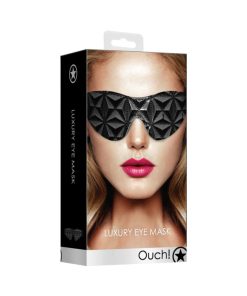 Ouch! Luxury Diamond-Patterned Eye Mask Blindfold Black