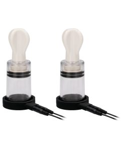 Electroshock Remote-Controlled E-Stimulation Nipple Suckers White