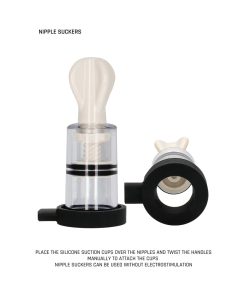 Electroshock Remote-Controlled E-Stimulation Nipple Suckers White