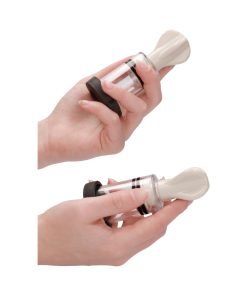 Electroshock Remote-Controlled E-Stimulation Nipple Suckers White